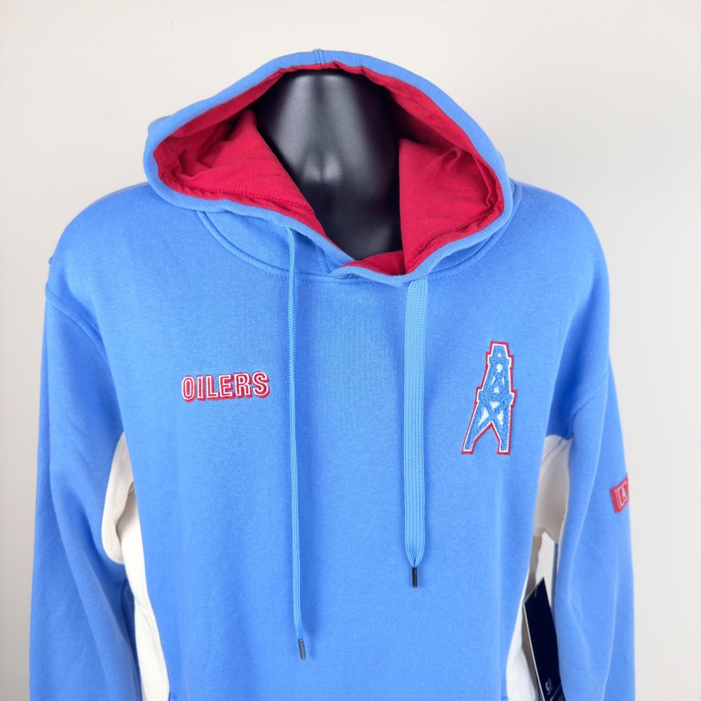 Ultra Game NFL Houston Oilers‎ Hoodie Mens Medium Oversize Blue Retro Fleece New